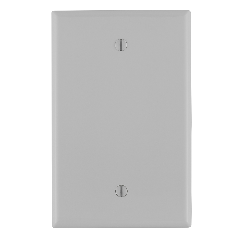 Product image for Leviton PJ13-GY 1-Gang No Device Midway Size Thermoplastic Nylon Box Mount Gray Blank Wallplate