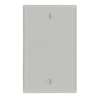 Product image for Leviton 87014 1-Gang No Device Blank Standard Size Thermoset Box Mount Grey Wallplate