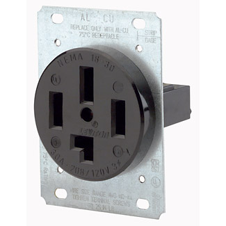 Product image for LEV 8330 EB REC SGL FLUSH MNT 4PO 4