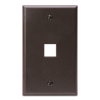 Product image for Leviton 41080-1BP 2.75 x 0.45 x 4.5 Inch 1-Gang 1-Port Brown Plastic Flush Mount Wallplate