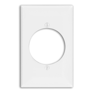 Product image for Leviton 80728-I 1-Gang Flush Mount 2.15 Inch Diameter Device Mount Receptacle Midway Size Ivory Wallplate