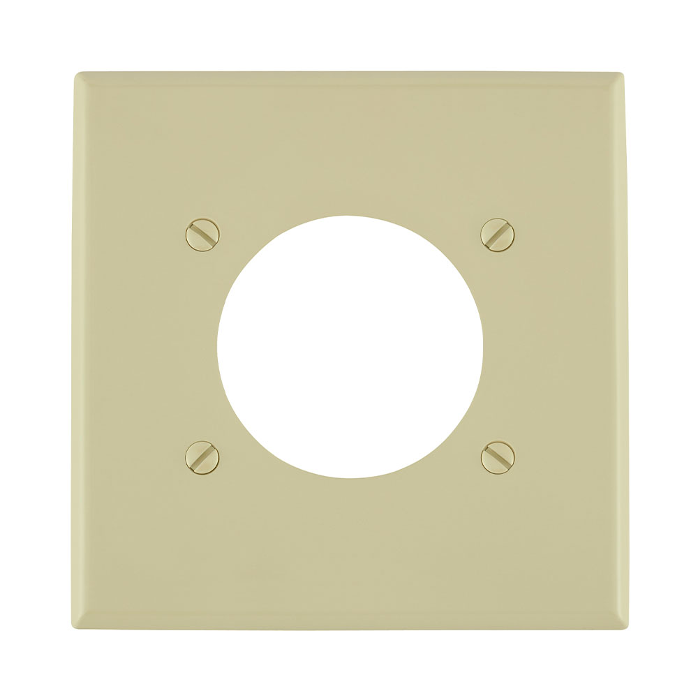 Product image for Leviton 80726-I 2-Gang Flush Mount 2.15 Inch Diameter Device Receptacle Standard Size Ivory Wallplate