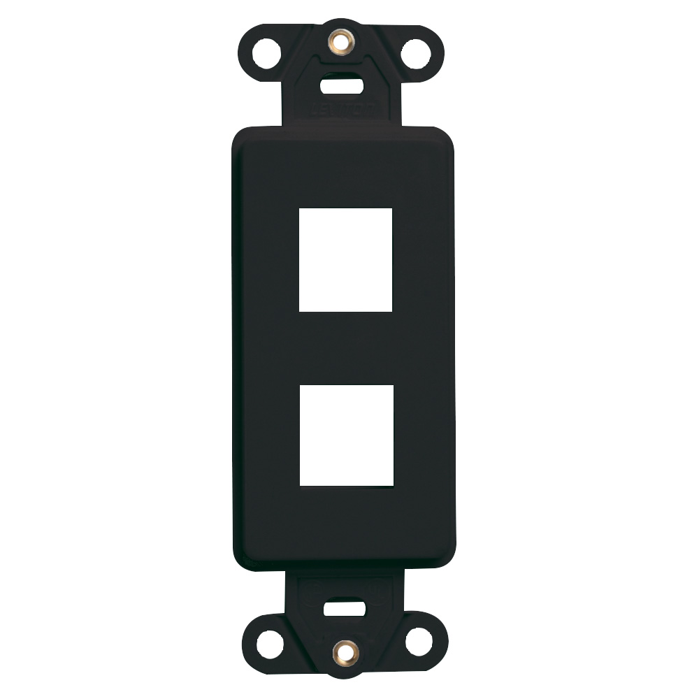 Product image for Leviton 41642-E 2-Port Black QuickPort Decora Insert