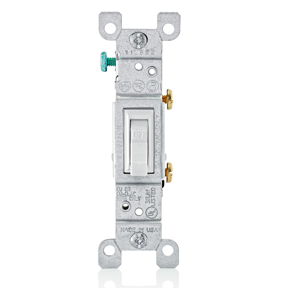 Product image for Leviton 1451-2W Single Pole Toggle Switch
