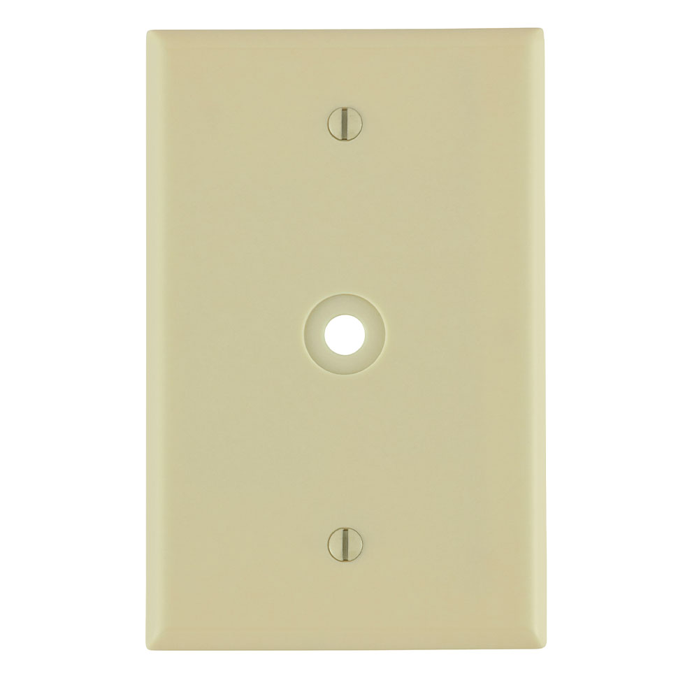 Product image for Leviton 80513-I 1-Gang .312 Inch Hole Device Telephone/Cable Midway Size Thermoset Box Mount Ivory Wallplate