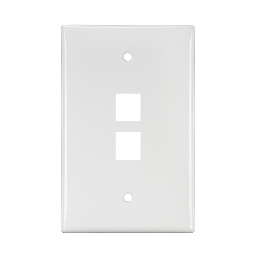 Product image for Leviton 41091-2WN 3.13 x 0.26 x 4.88 Inch 1-Gang Smooth White Nylon Flush Mount 1-Piece Medium Wallplate