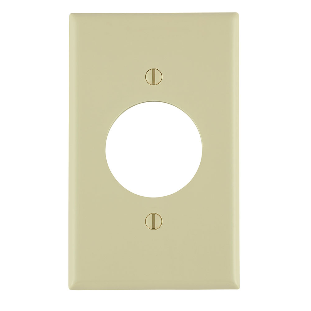 Product image for Leviton 80720-I 2.75 x 0.22 x 4.5 Inch 1-Gang Smooth Ivory Thermoplastic Nylon Device Mount Standard Receptacle Wallplate