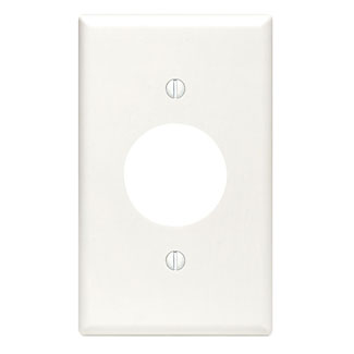 Product image for Leviton 88004 1-Gang 1.406" Hole Wallplate, Thermoset, White