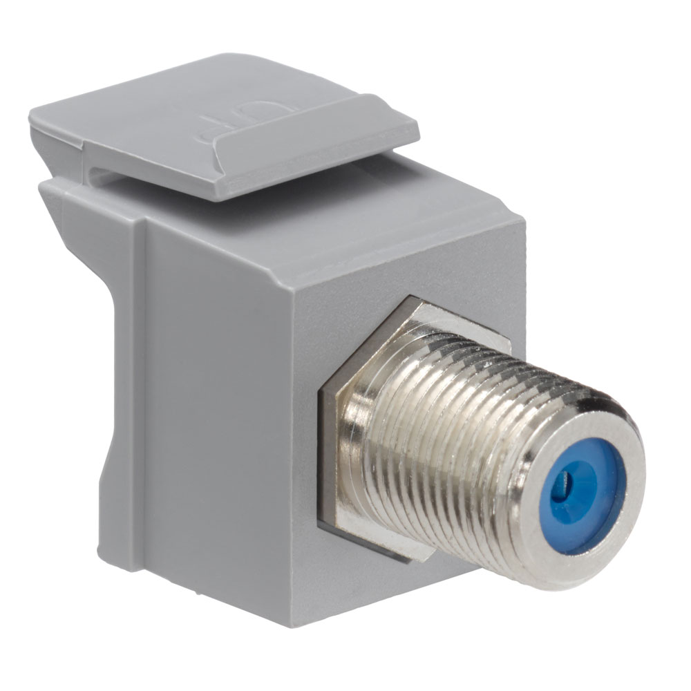 Product image for Leviton 41084-FGF 75 Ohm Nickel Plated Gray Plastic Female-to-Female Screw-On Feed-Through F-Connector