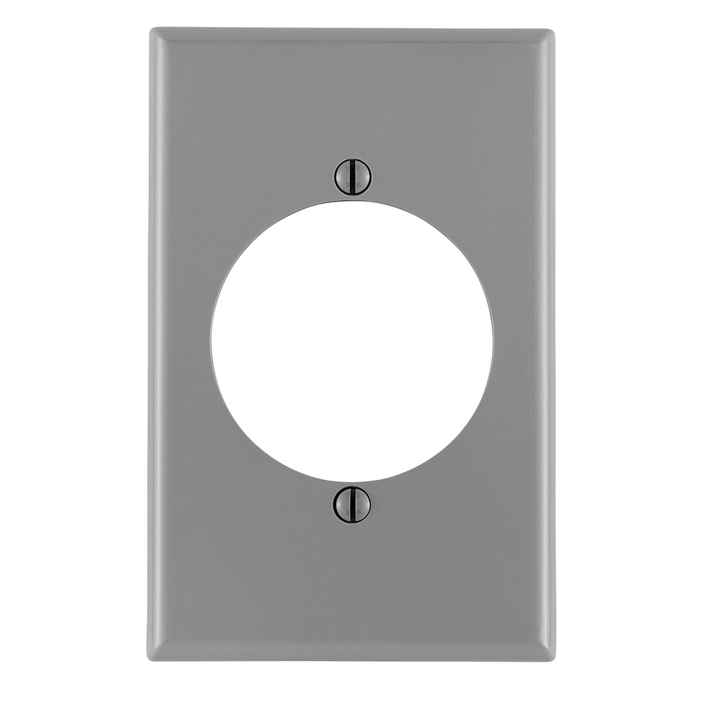 Product image for Leviton 80728-GY 1-Gang Flush Mount 2.15 Inch Diameter Device Receptacle Midway Size Grey Wallplate