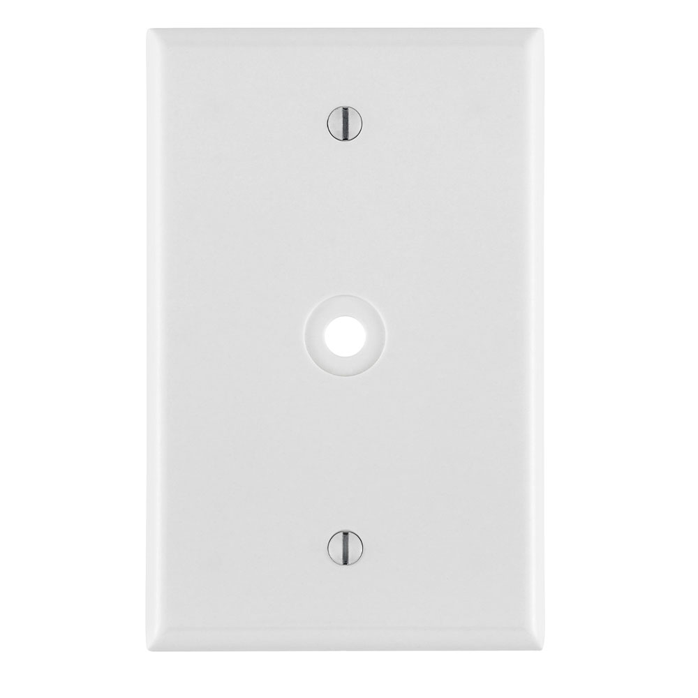 Product image for Leviton 80513-W 1-Gang .312 Inch Hole Device Telephone/Cable Midway Size Thermoset Box Mount White Wallplate