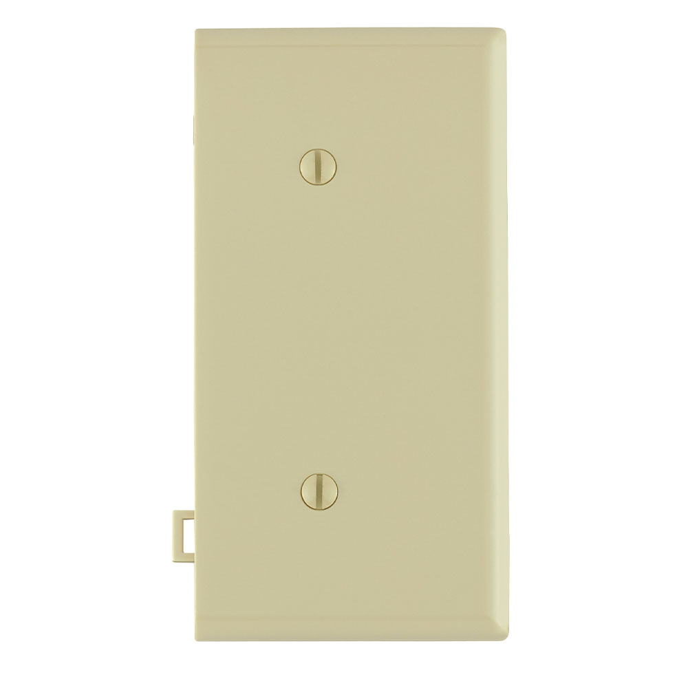 Product image for Leviton PSE14-I 1-Gang Sectional Thermoplastic Nylon Strap Mount End Panel Ivory No Device Blank Wallplate