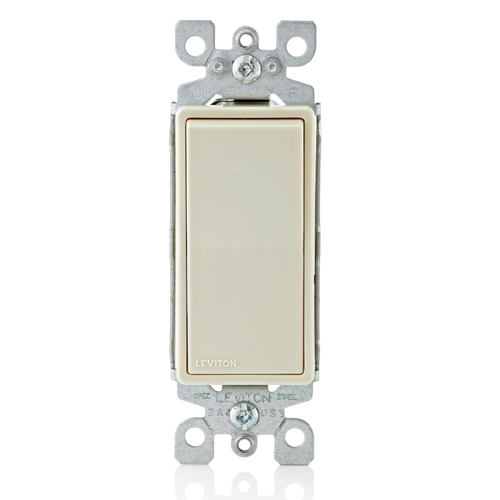Product image for Leviton 5601-2T 15amp Light Almond Single Pole Decora Switch