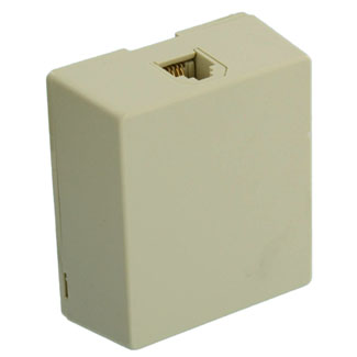 Product image for Leviton 4625A-24I 6-Position 4-Conductor Ivory Plastic Surface Mount Screw Terminal Modular Jack