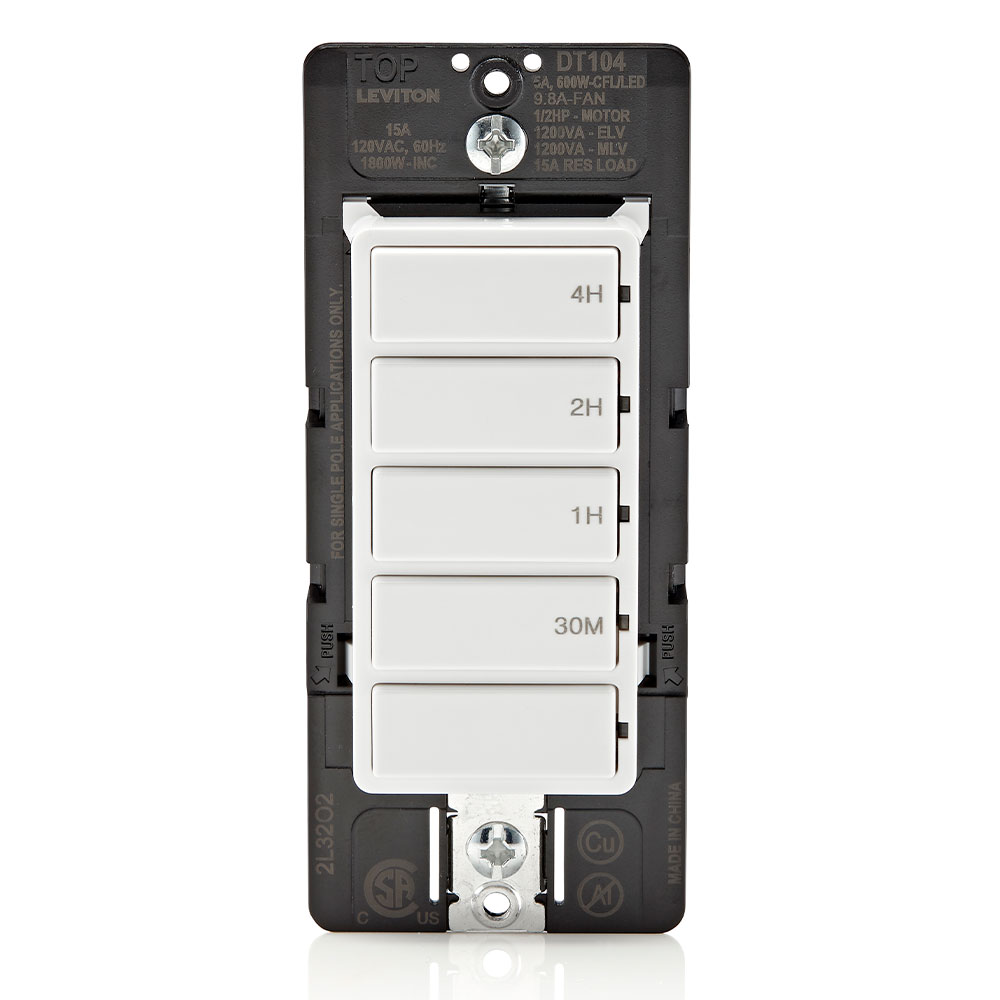 Product image for LEV DT104-1LW WH 15A SP DEC TIMER 5