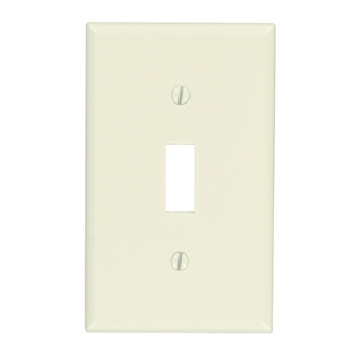 Product image for Leviton 78001 2.75 x 0.22 x 4.5 Inch 1-Gang Smooth Light Almond Thermoset Device Mount Standard Switch Wallplate