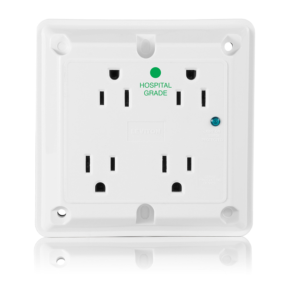 Product image for LEV 8480-W WH TVSS REC 4-IN-1 15A12
