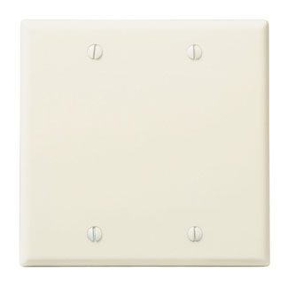 Product image for Leviton 78025 4.56 x 0.22 x 4.5 Inch 2-Gang Smooth Light Almond Thermoset Box Mount Standard Blank Wallplate