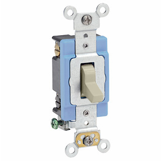 Product image for Leviton 1204-2I 15 Amp 120/277 Volt Extra Heavy Duty Spec Grade Self Grounding Ivory Toggle 4-Way AC Quiet Switch