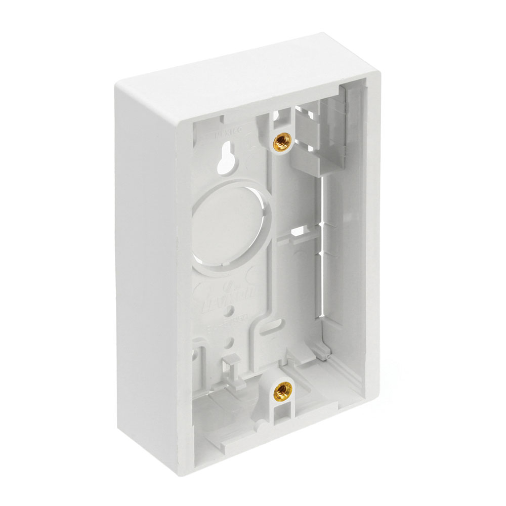 Product image for Leviton 42777-1WB 2.96 x 1.45 x 4.72 Inch 1-Gang White Plastic Surface Mount Shallow Back Box