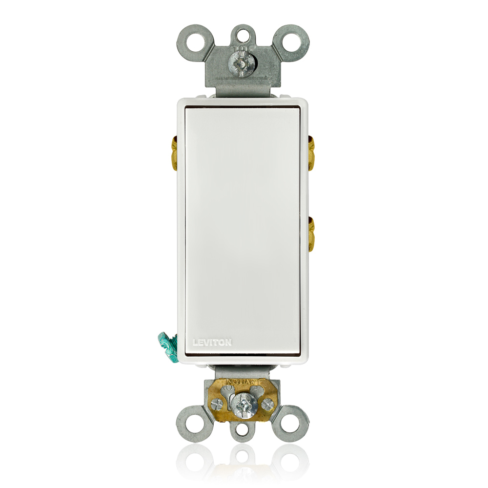 Product image for Leviton 5685-2W 15 Amp 120/277 Volt Decora Plus Rocker Double-Throw Maintained Contact 1-Pole White AC Quiet Switch
