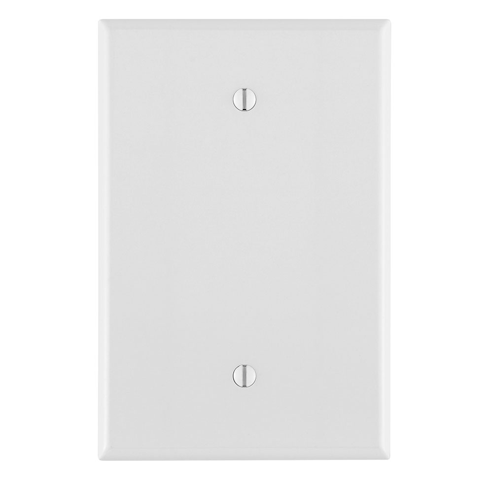 Product image for Leviton 88114 3.5 x 0.255 x 5.25 Inch 1-Gang Smooth White Thermoset Box Mount Oversize Blank Wallplate