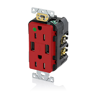 Product image for LEV T5632-HGR RD COMBI DUP REC/USB