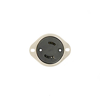 Product image for Leviton 7526-C 15 Amp 125 Volt 2-Pole 2-Wire NEMA L1-15R Flanged Outlet Side Wired Non-Grounding Locking Receptacle