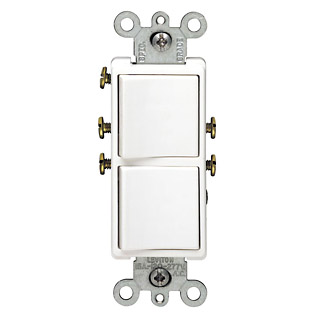 Product image for Leviton 5627-W 120/277 Volt 20 Amp White Thermoplastic Grounding Decorator Combination Switch