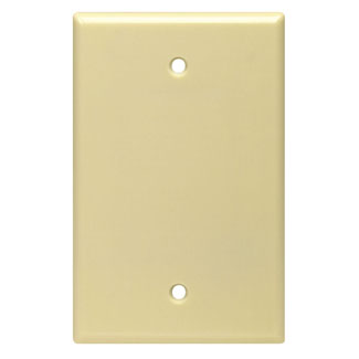 Product image for Leviton PJ13-I 3.125 x 0.255 x 4.875 Inch 1-Gang Smooth Ivory Thermoplastic Nylon Box Mount Midway Blank Wallplate
