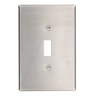Product image for Leviton 84101-40 1-Gang Toggle Device Mount Switch Oversized 302 Stainless Steel Wallplate
