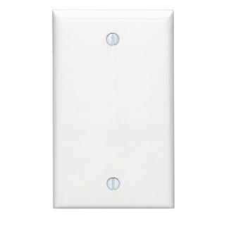 Product image for Leviton 80714-W 1 Gang Thermoplastic Nylon Blank Wallplate