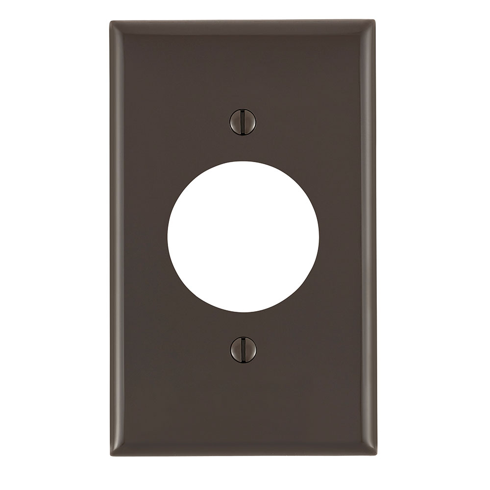Product image for Leviton 80720 1-Gang 1.60 Inch Diameter Device MountReceptacle Standard Size Thermoplastic Nylon Brown Wallplate