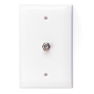 Product image for Leviton 40539-MW White Nylon Box/Flush Mount Screw Terminal 6-Position 4-Conductor 110 Style Midway Telephone Wall Jack