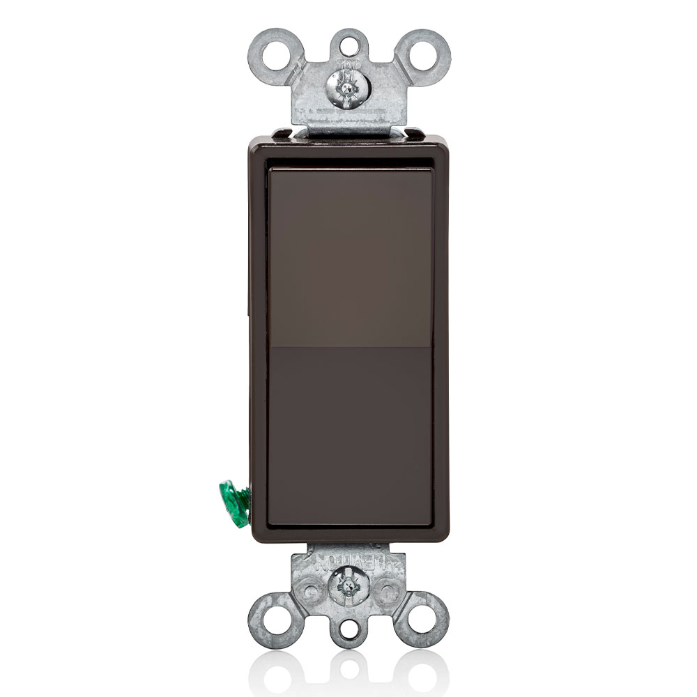 Product image for Leviton 5604-2 120/277 VAC 15 Amp 2 Hp 4-Way Mahogany Thermoplastic Grounding Rocker Decorator Quiet Switch