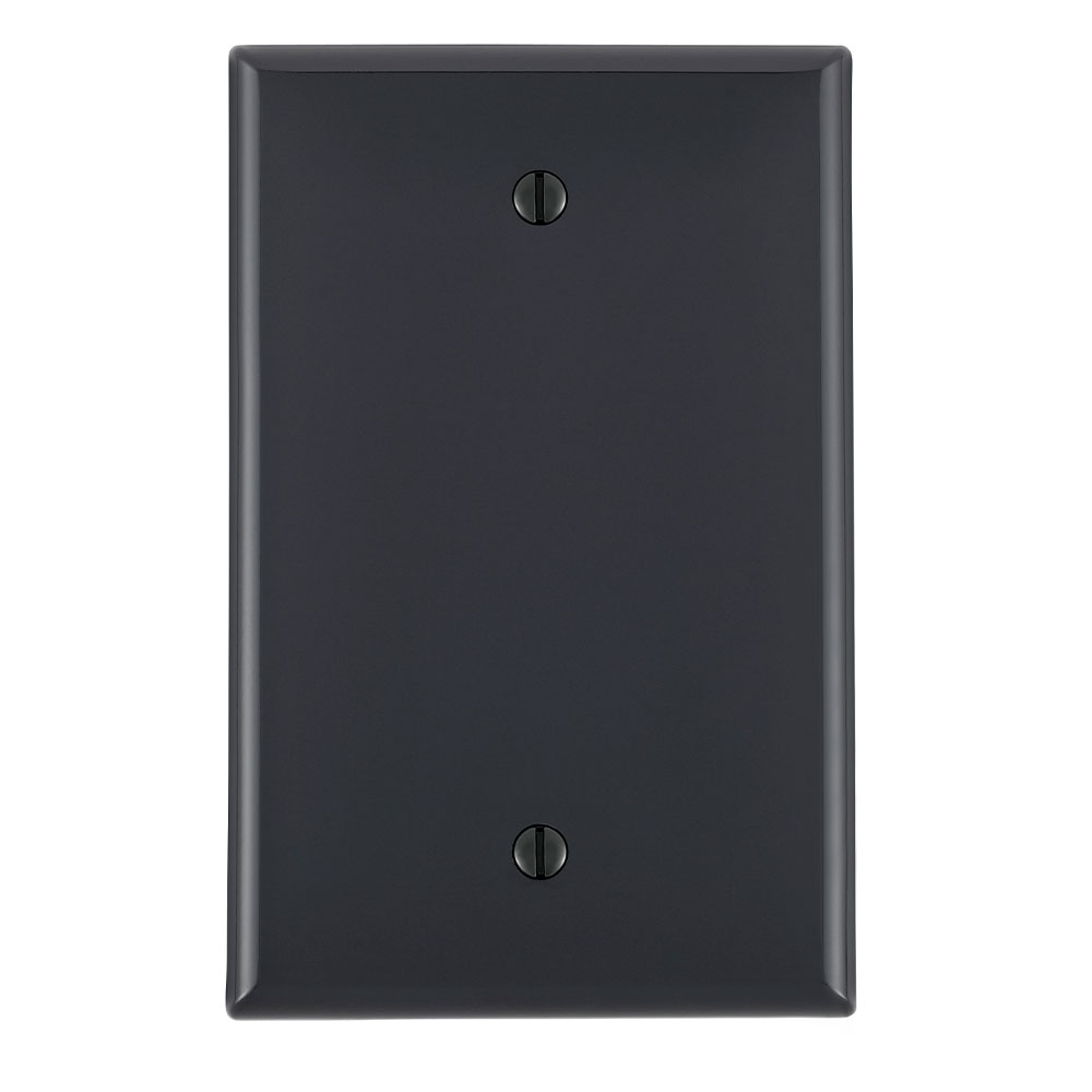 Product image for Leviton PJ13-E 1-Gang No Device Midway Size Thermoplastic Nylon Box Mount Black Blank Wallplate