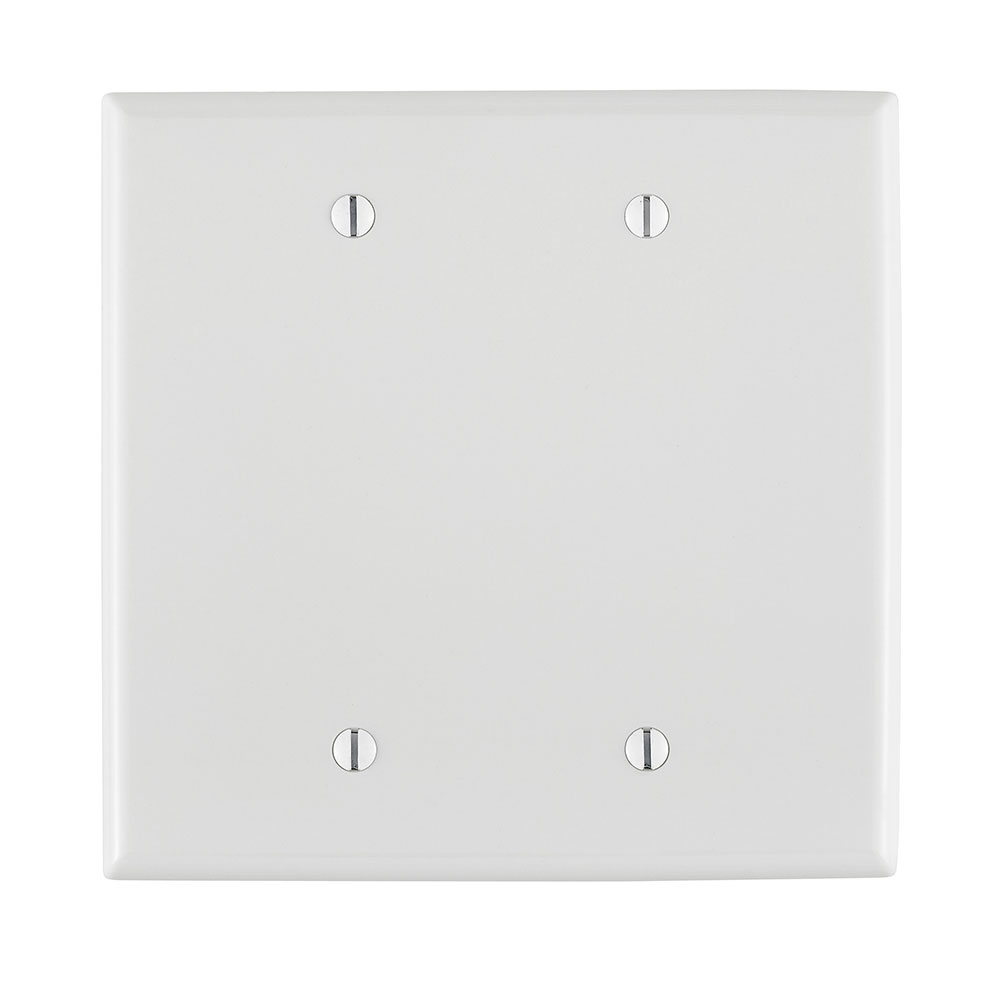 Product image for Leviton PJ23-W 2-Gang No Device Midway Size Thermoplastic Nylon Box Mount White Blank Wallplate