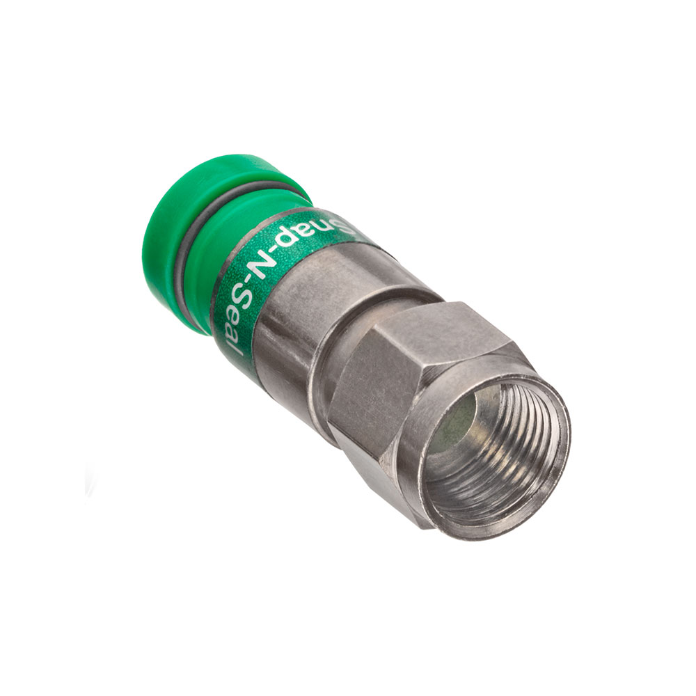 Product image for Leviton 40985-CPF Nickel Plated Brass 1-Piece Compression RG-6 F-Connector