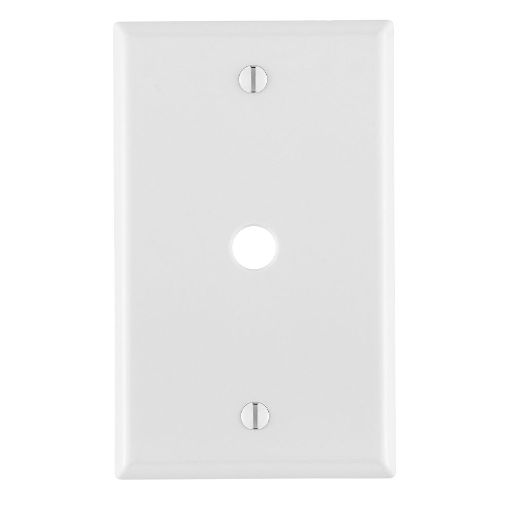 Product image for Leviton 88013 1-Gang .406-Inch Hole Telephone/ Cable Wallplate, Thermoset, White