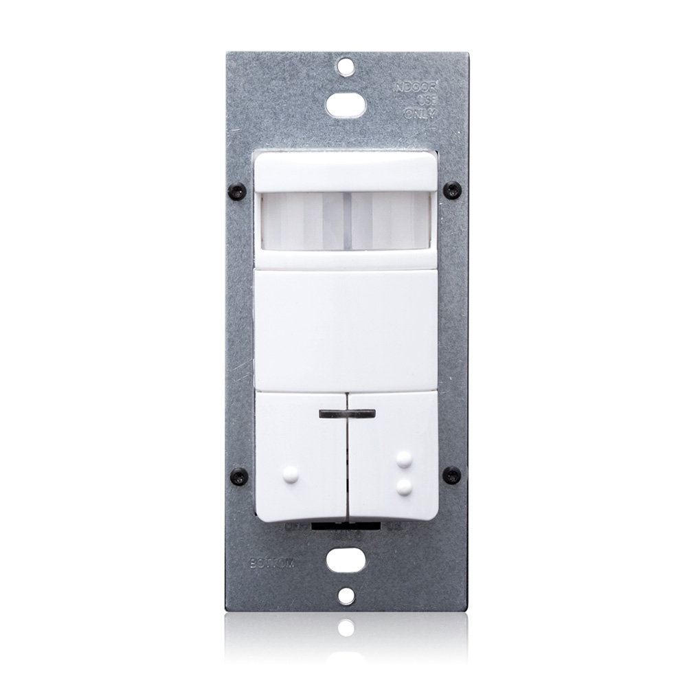 Product image for Leviton ODS0D-IDW Dual-Relay Decora Wall Switch PIR Occupancy Sensor, White