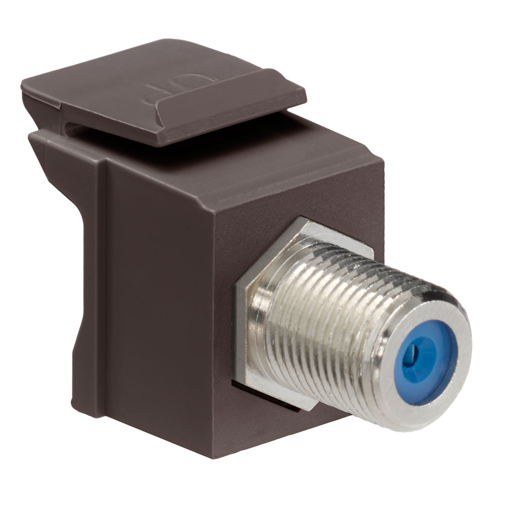 Product image for Leviton 41084-FBF 75 Ohm Nickel Plated Brown Plastic Female-to-Female Screw-On Feed-Through F-Connector
