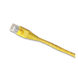 Product image for Leviton 5G460-5Y GigaMax CAT 5e 5 Foot Yellow Standard Patch Cord