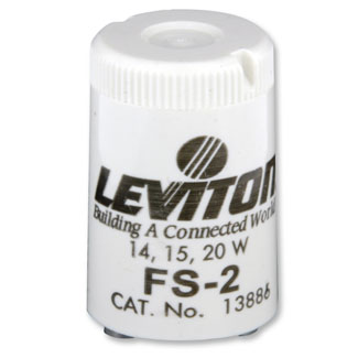 Product image for Leviton 13886 15 to 20 W FS-2 Fluorescent Starter