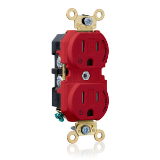 Product image for LEV 5262-2PR RD DUP REC W/2PLUG CTR