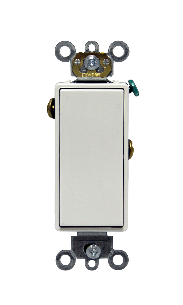 Product image for Leviton 5691-2W 15 Amp 120/277 Volt Decora Plus Rocker 1-Pole White AC Quiet Switch