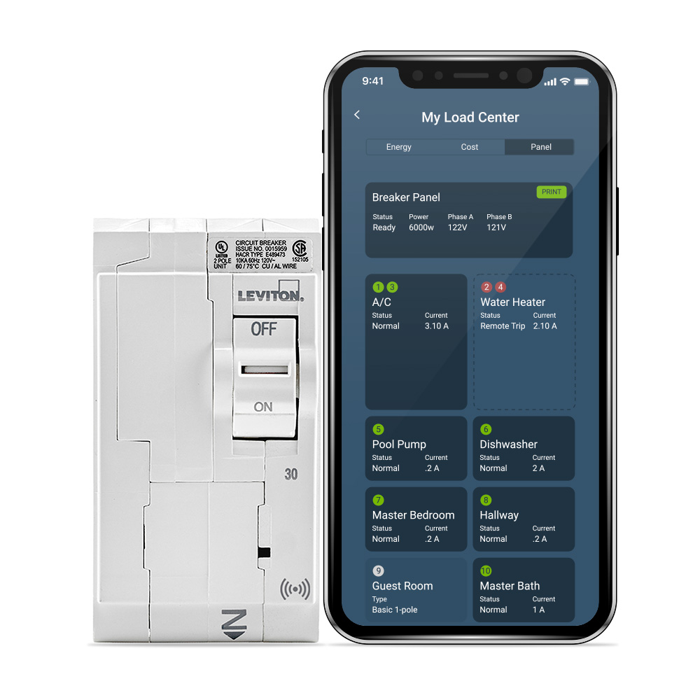 Product image for LEV LB230-S 30A 2-POLE SMART BRKR