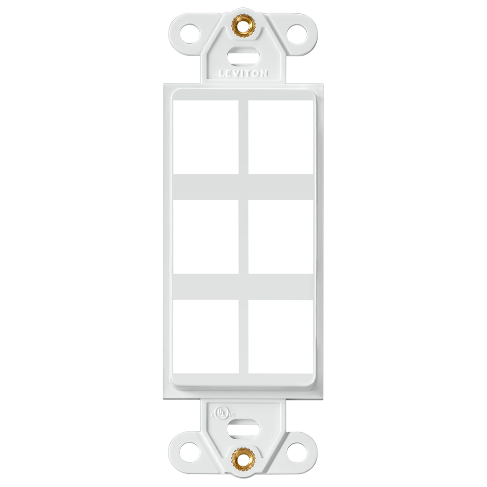 Product image for Leviton 41646-W White 6-Port Quickport Decora Insert