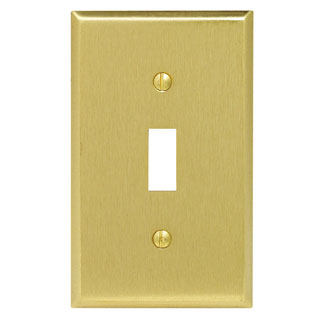 Leviton 81001 1-Gang Toggle Device Mount Switch Standard Size Brass Wallplate Product image for Leviton 81001 1-Gang Toggle Device Mount Switch Standard Size Brass Wallplate