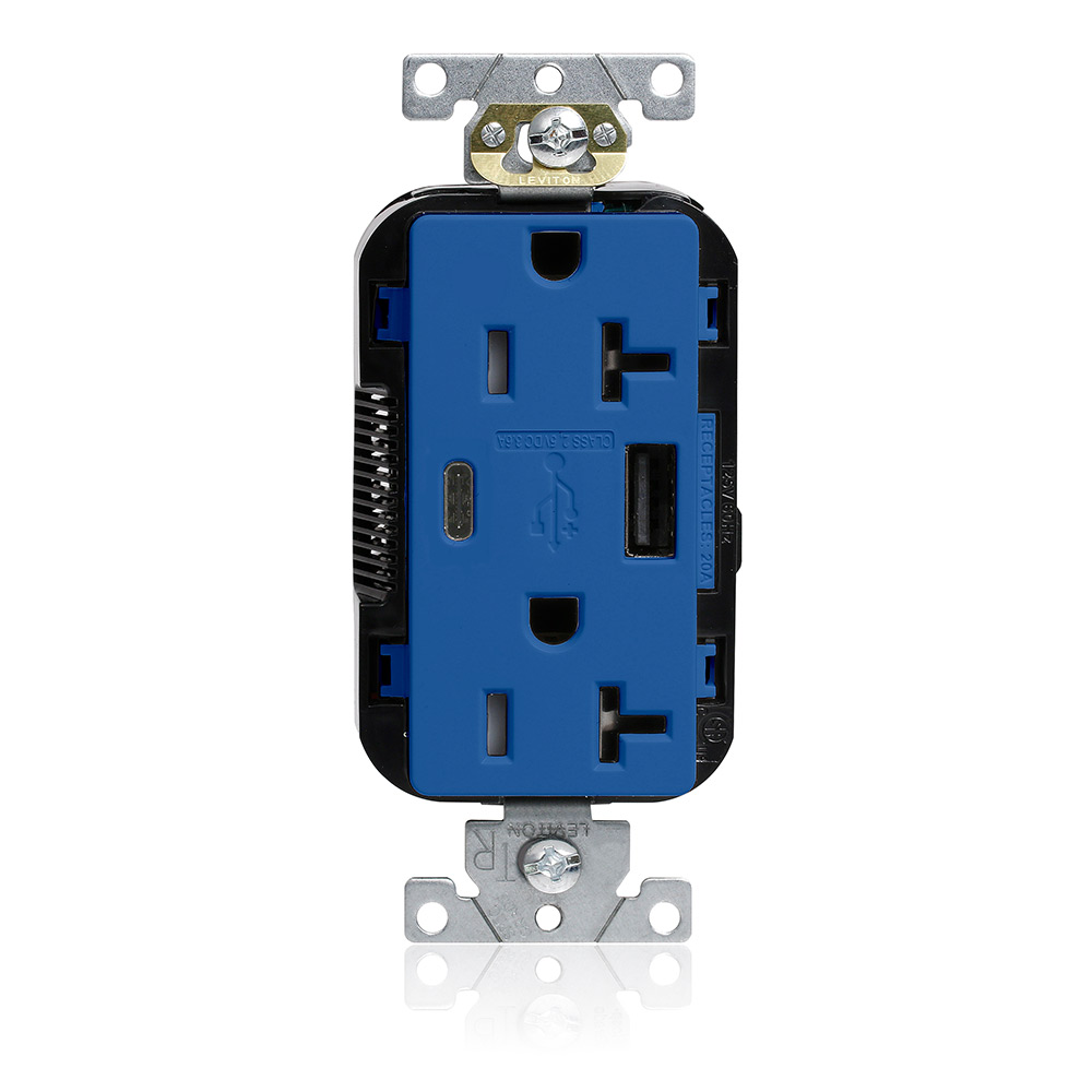 Product image for LEV M58AC-B 20A LEV-LOK USB TR OUTL