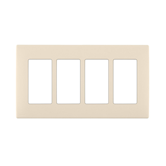 RENU® 4-Gang Screwless Snap-On Wallplate, Gold Coast White